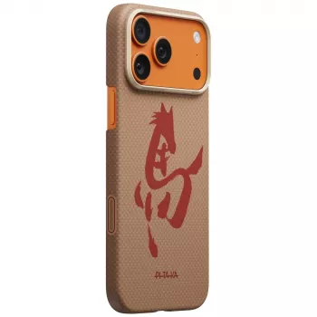 Pouzdro PITAKA Edge Case Ink Horse Painting pro iPhone 17 Pro – Gold Jade