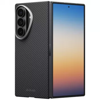 Ochranný kryt PITAKA Edge pro Samsung Galaxy Z Fold 8 Ultra, aramidové vlákno, černá/šedá (Overture Black)