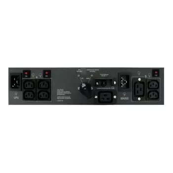 ABB PowerValue 11 RT Bypass PDU 16A – 1U racková jednotka rozvodu napájení s manuálním bypassem, 1x C19 a 4x C13 výstupy, vstup IEC C20