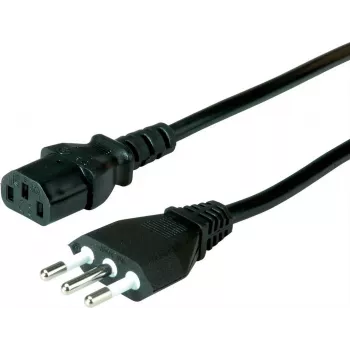 VALUE Power Cable Italy Type L to IEC C13 1m Black