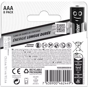 Energizer Everyday AAA/LR03 alkalické baterie, 8 balení (DHP8)