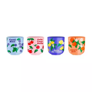 Bialetti Fruit Vibes keramická sada kávových šálků 300 ml, vícebarevná (4 šálky)