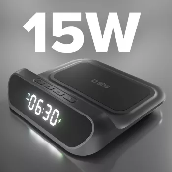 SBS budík s 15W bezdrátovou nabíječkou (TEWIRCLOCK)