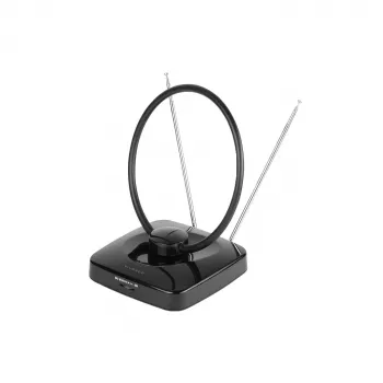 Vivanco VVTV2ANTCIRCLE pokojová anténa pro DVB-T/T2, DAB/DAB+ a FM rádio, černá