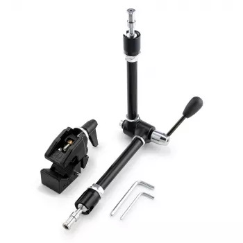 Manfrotto 143R kloubové magické rameno s držákem fotoaparátu, nosnost 3 kg, hliník, černé