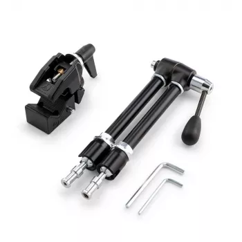 Manfrotto 143R kloubové magické rameno s držákem fotoaparátu, nosnost 3 kg, hliník, černé