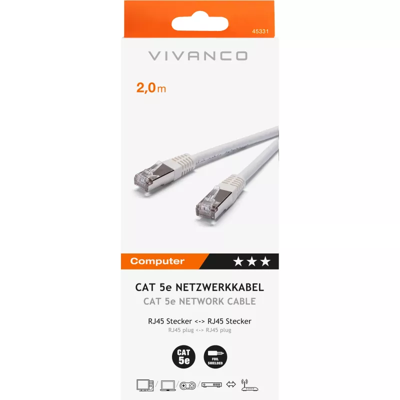 Vivanco CAT 5e patch kabel 2 m (VVITLAN5E200W)