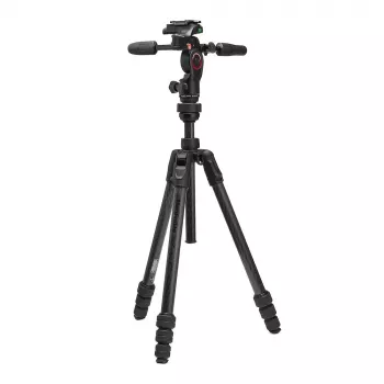 Cestovní stativ Manfrotto MKBFRTC4GTFB-3W Befree GT Carbon Fiber s třícestnou fluidní hlavou, Twist-Locks, nosnost 10 kg, max. výška 164 cm, černý