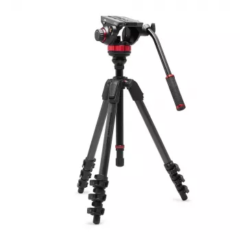 Manfrotto 055 karbonový video stativový systém s fluidní hlavou 502AH