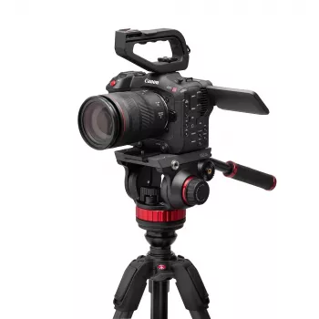 Manfrotto 055 karbonový video stativový systém s fluidní hlavou 502AH