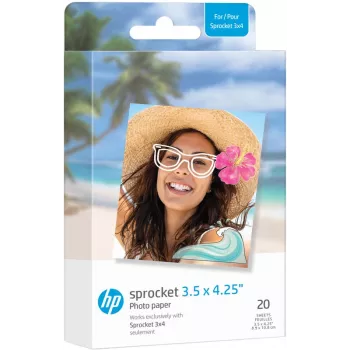 HP ZINK Photo Paper 3.5 x 4.25 inches Glossy Adhesive-Backed 20 Sheets for HP Sprocket