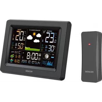 Sencor SWS 4500 meteostanice černá / barevný LCD displej / bezdrátový senzor