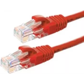 DSIT CAT5e U/UTP síťový patch kabel, 0,25 m, červený, 100% měď (DC-55-002)