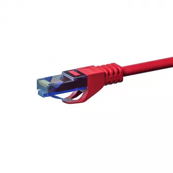 DSIT CAT6a U/UTP síťový patch kabel, 100% měď, 30 m, červený
