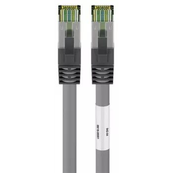 DSIT CAT 8 S/FTP PiMF RJ45 síťový kabel, 5 m, šedý – 40 Gbit/s, 2000 MHz, pozlacené kontakty
