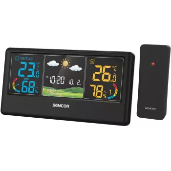 Sencor SWS 4100 B bezdrátová meteostanice s barevným LCD a venkovním senzorem