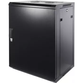 DSIT DS6415M 15U Wall-Mount Server Rack Cabinet with Metal Door, 600x450x770 mm, Black
