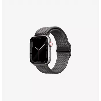 UNIQ Aspen Braided Loop pásek pro Apple Watch 42/41/40mm Series 1-11/SE/SE2/SE3 - žulově šedá
