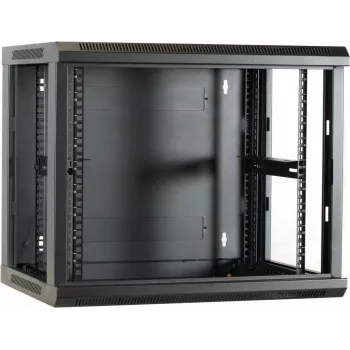 DSIT DS6409 9U nástěnná serverová skříň se skleněnými dvířky, 600x450x500 mm, černá