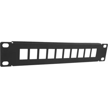 DSIT DS10-Patch-10UTP 10-Port Unloaded UTP Keystone Patch Panel, 1U 19-Inch Rack Mount, Black