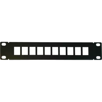 DSIT DS10-Patch-10UTP 10-Port Unloaded UTP Keystone Patch Panel, 1U 19-Inch Rack Mount, Black
