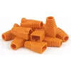 DSIT Danicom RJ45 krytka oranžová, balení 10 kusů – odlehčení tahu bez háčků pro ethernetové kabely