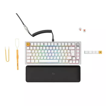 Glorious GMMK Pro mechanická klávesnice, 75% Pre-Built, ISO UK Layout, bílá