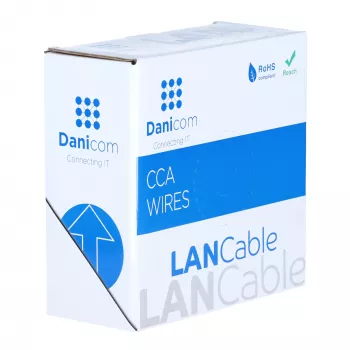DSIT CAT5e U/UTP 50 m CCA síťový kabel na cívce, šedý (DC-UTP5CCA50-GRY)