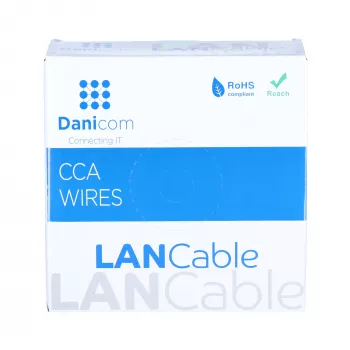 DSIT CAT5e U/UTP 50 m CCA síťový kabel na cívce, šedý (DC-UTP5CCA50-GRY)