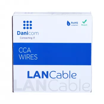 DSIT CAT5e F/UTP síťový kabel s plným vodičem 100 m šedý