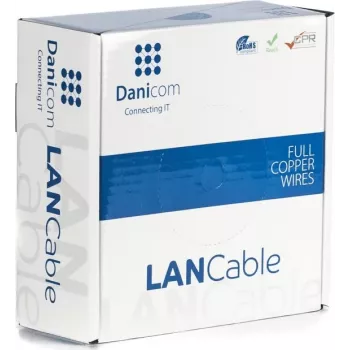 DSIT DANICOM CAT5e FTP síťový kabel 100 m plný vodič LSZH Dca modrý