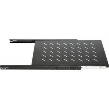 DSIT DS-UH45 výsuvná police pro nástěnné skříně o hloubce 450 mm, 1U, nosnost 25 kg, černá