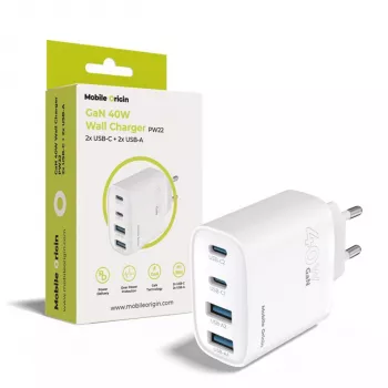 Nabíječka GaN 40W Mobile Origin PW22 2x USB-C + 2x USB-A
