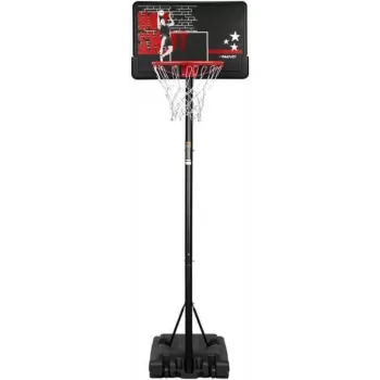 Přenosný basketbalový koš BASKETBALL STAND HOT SHOT, výškově nastavitelný 165-220 cm, polykarbonátová deska 75x50 cm, ocelový obrouček, plnitelná základna, pro venkovní použití