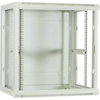 DSIT DS6412W 12U nástěnný serverový rozvaděč se skleněnými dvířky, 600x450x634 mm, bílý