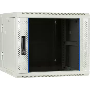 DSIT 9U oboustranný nástěnný serverový rozvaděč se skleněnými dvířky, bílý, 600x600x501 mm (DS6609W-DOUBLE)