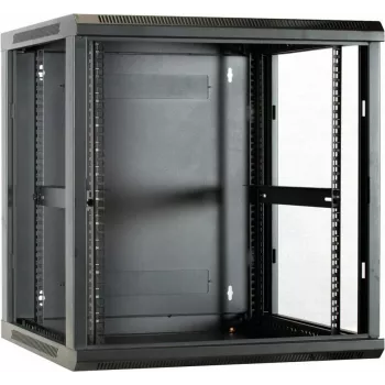 DSIT DS6612 12U nástěnný serverový rozvaděč se skleněnými dvířky, 600x600x635 mm, černý