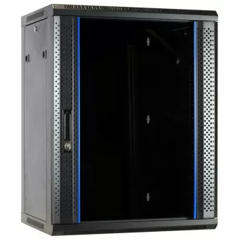 DSIT DS6615 15U nástěnný serverový rozvaděč se skleněnými dvířky, 600x600x770 mm, černý
