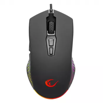 Rampage Spear V2 drátová herní myš, 12800 DPI, optická, RGB, černá