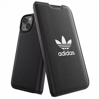 Knihové pouzdro Adidas Originals Booklet Case BASIC pro iPhone 14/15/13 6,1 inch černo-bílé