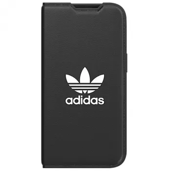 Knihové pouzdro Adidas Originals Booklet Case BASIC pro iPhone 14/15/13 6,1 inch černo-bílé