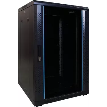 DSIT DS6618 18U 19 inch serverový rack s prosklenými dveřmi, 600x600x1000 mm, černý