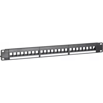 DSIT UTP keystone patch panel, 24 portů neosazený, 1U 19 inch racková montáž, černý