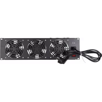 DSIT DS-FAN3FRONT 3U racková ventilátorová jednotka se 3 ventilátory pro 19 inch racky, černá