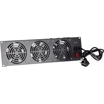 DSIT DS-FAN3FRONT 3U racková ventilátorová jednotka se 3 ventilátory pro 19 inch racky, černá