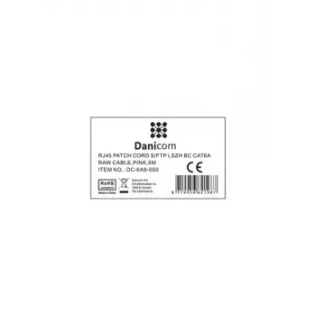 DSIT CAT 6a síťový kabel LSOH - S/FTP - 5 metrů - růžový - patch kabel