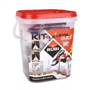 RUBI Tile Level Quick System 2941 – sada pro nivelaci dlaždic se 100 klipy, 100 klíny a kleštěmi pro pokládku keramiky bez přesahů