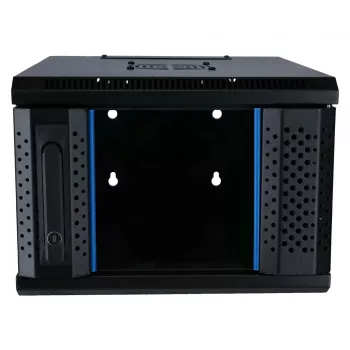 DSIT 4U 10 inch nástěnný rozvaděč s dveřmi z tvrzeného skla, 370x450x264 mm, černý
