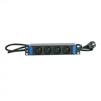 DSIT DS10-4PDU-PE 10 inch napájecí lišta 4zásuvková s ochranným kolíkem, 1,5 m kabel, bílá
