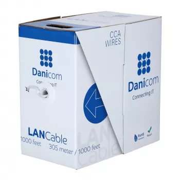 DSIT CAT5e FTP Solid Core CCA síťový kabel 305m šedý